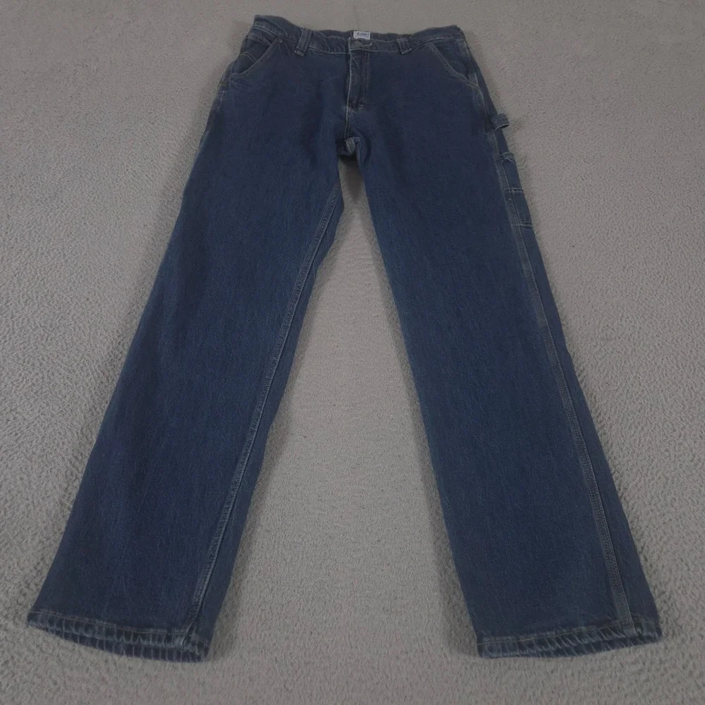 Lee Jeans Men 33x34 Blue Legendary Workwear Carpenter Straight Leg Utility Y2K